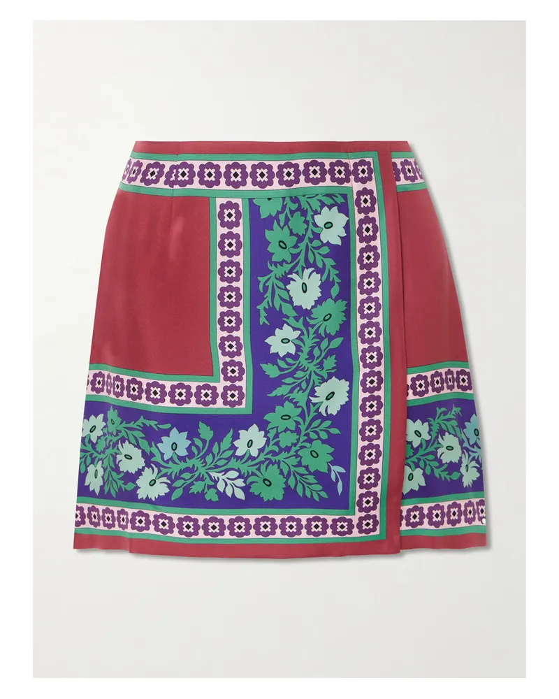 La DoubleJ Foulard Printed Silk Mini Skirt - Multi Multi