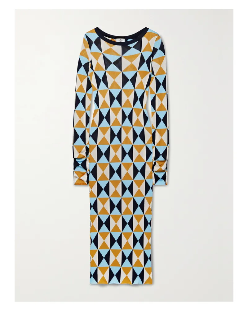 Etro Midikleid Aus Rippstrick - Blau Blau