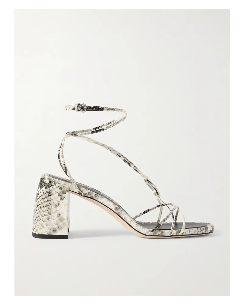 Jimmy Choo Onyxia 70 Sandalen Aus Leder Mit Schlangeneffekt Und Verzierung - Animal-Print Animal-print
