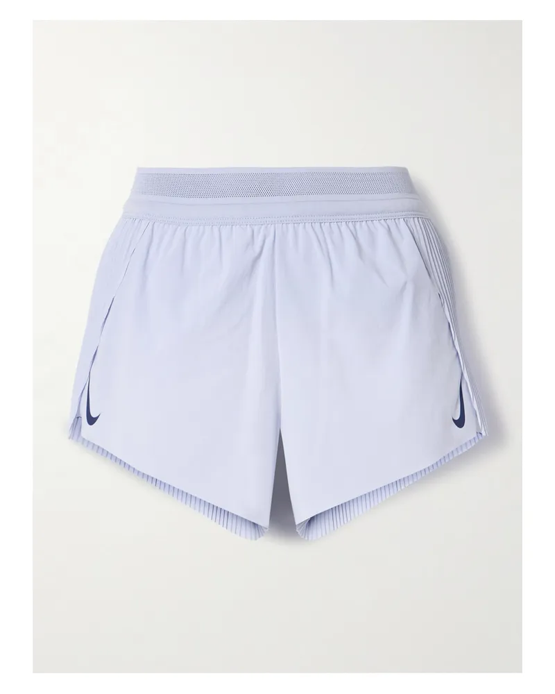 Nike Aeroswift Shorts Aus Dri-fit Adv-material Mit Print Und Plissee - Blau Blau