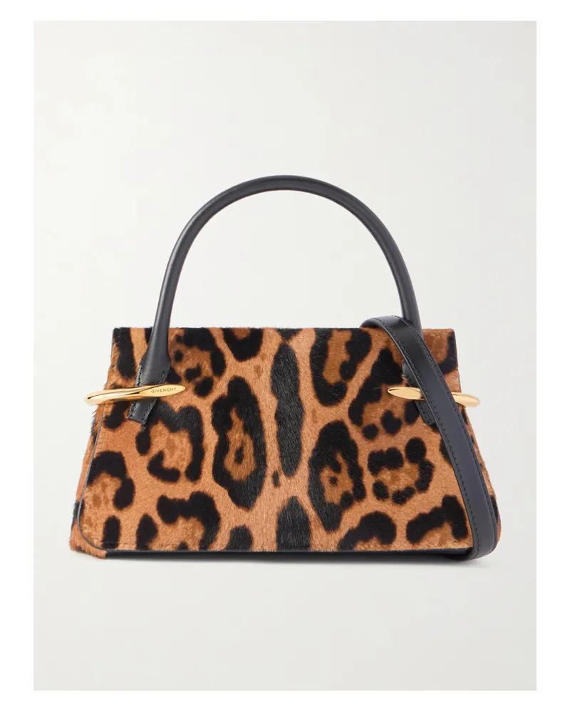 Givenchy Pinch Mini Embellished Leopard-print Calf-hair Shoulder Bag - Animal print Animal