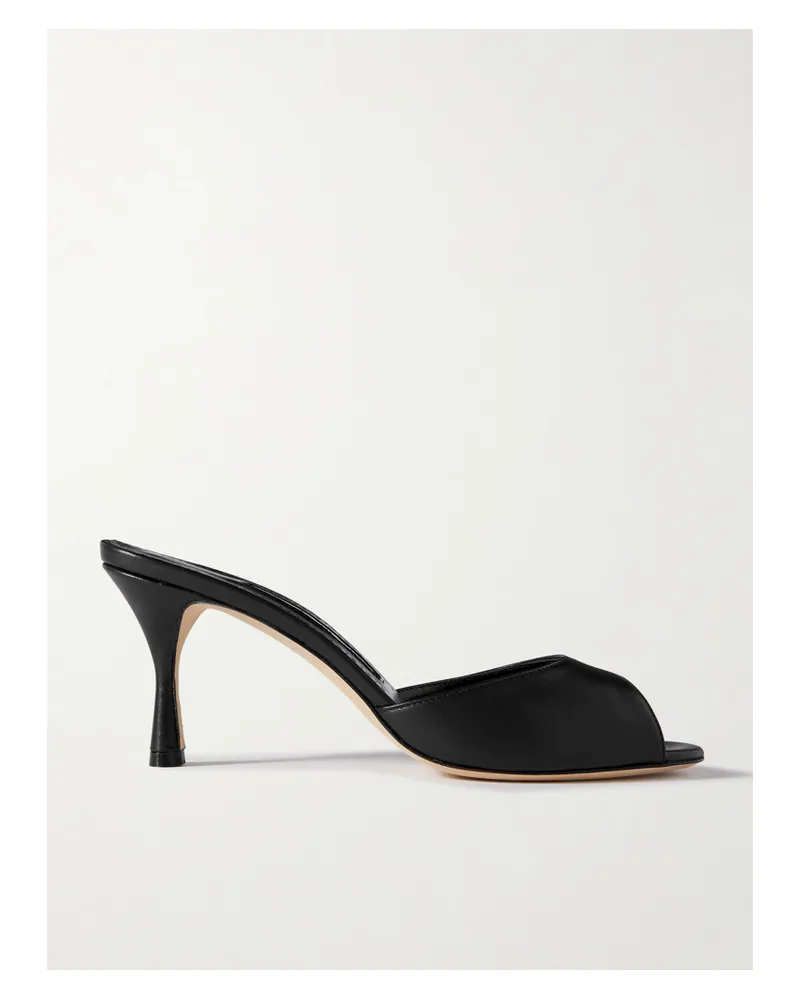 Manolo Blahnik Jada 70 Mules Aus Leder - Schwarz Schwarz