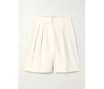 Shorts aus Webstoff mit Bundfalten