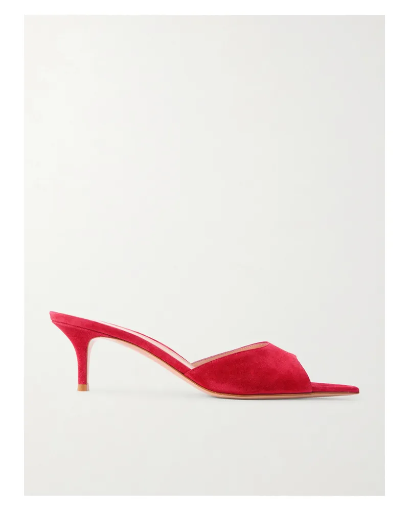 Gianvito Rossi Elle 55 Suede Mules - Pink Pink