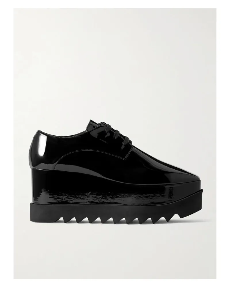 Stella McCartney Elyse Plateau-brogues Aus Lacklederimitat - Schwarz Schwarz