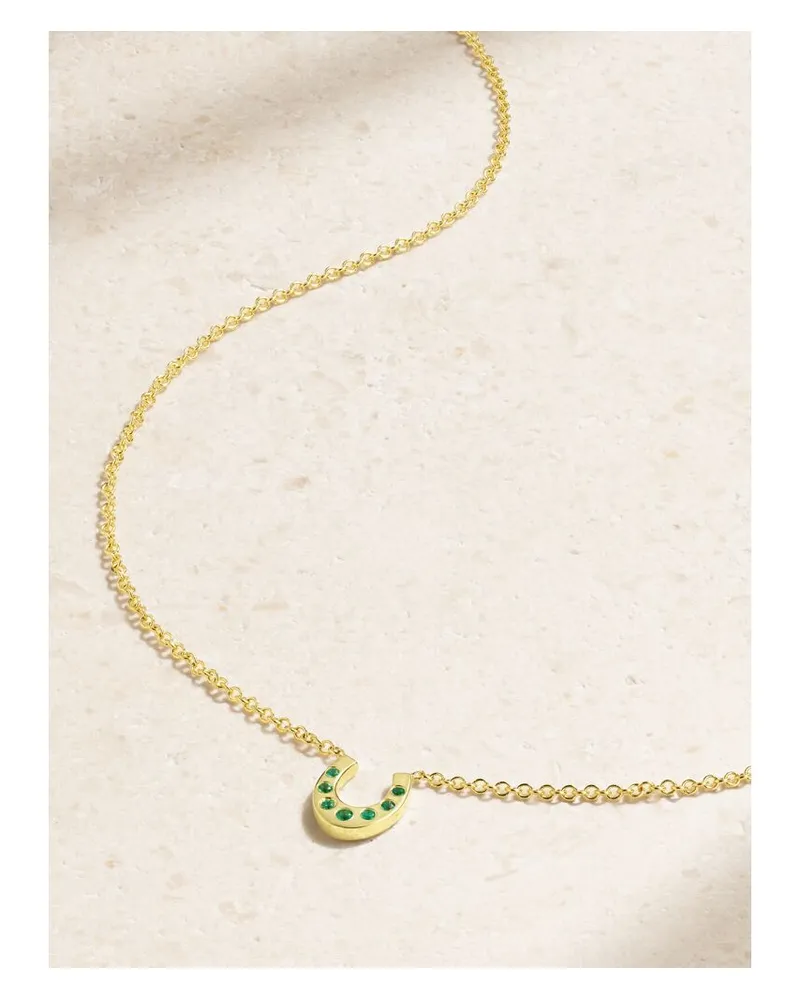 Jennifer Meyer Mini Horseshoe Kette Aus 18 Karat Gold Mit Smaragden Gold