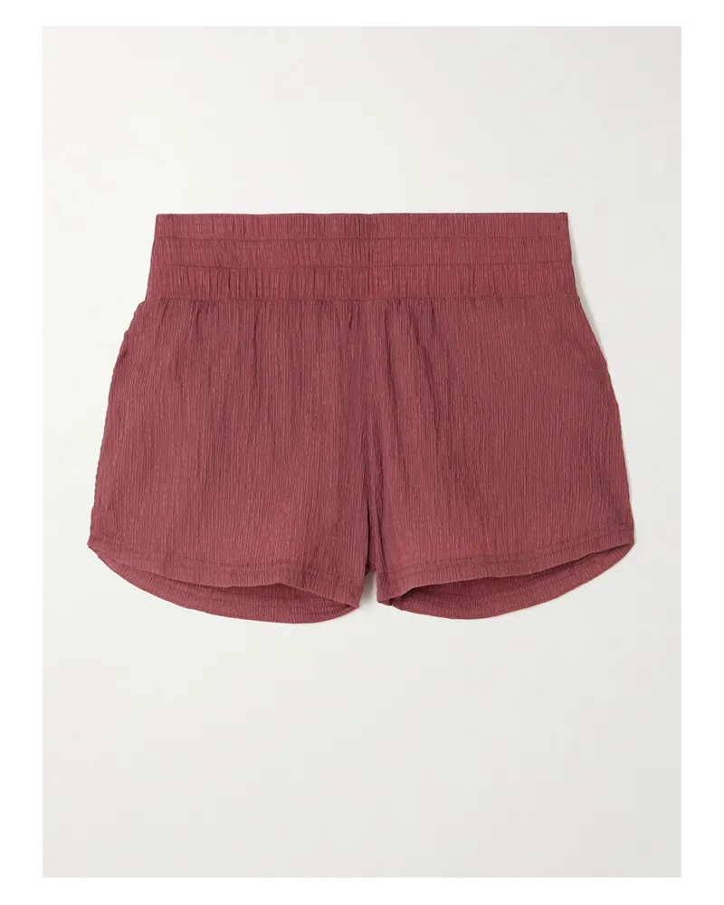 Varley Cala Shorts aus Gerafftem Shell Burgunder