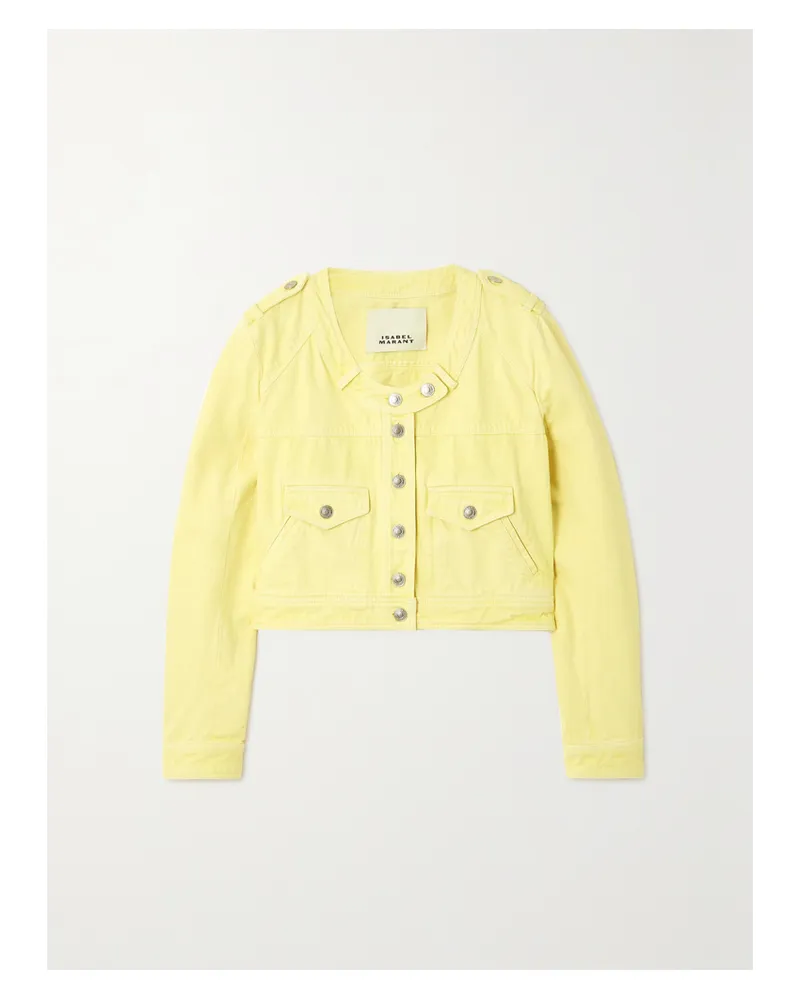 Isabel Marant Valene Verkürzte Jeansjacke - Gelb Gelb