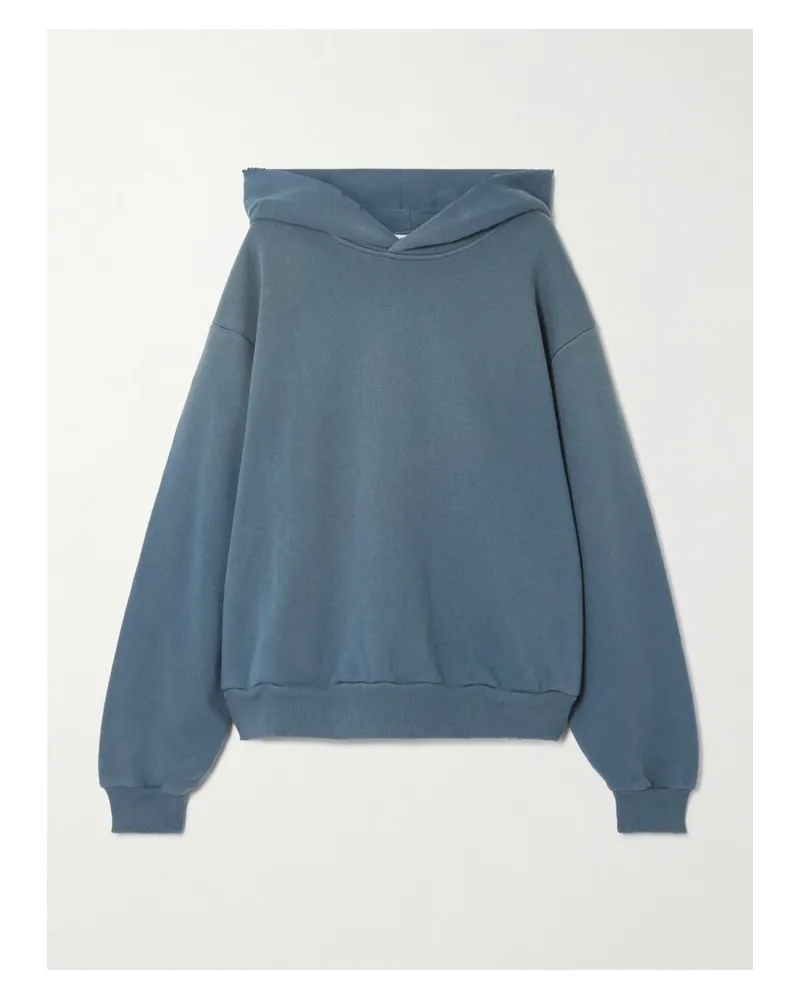Acne Studios Hoodie Aus Jersey Aus Einer Biobaumwollmischung Mit Print - Blau Blau