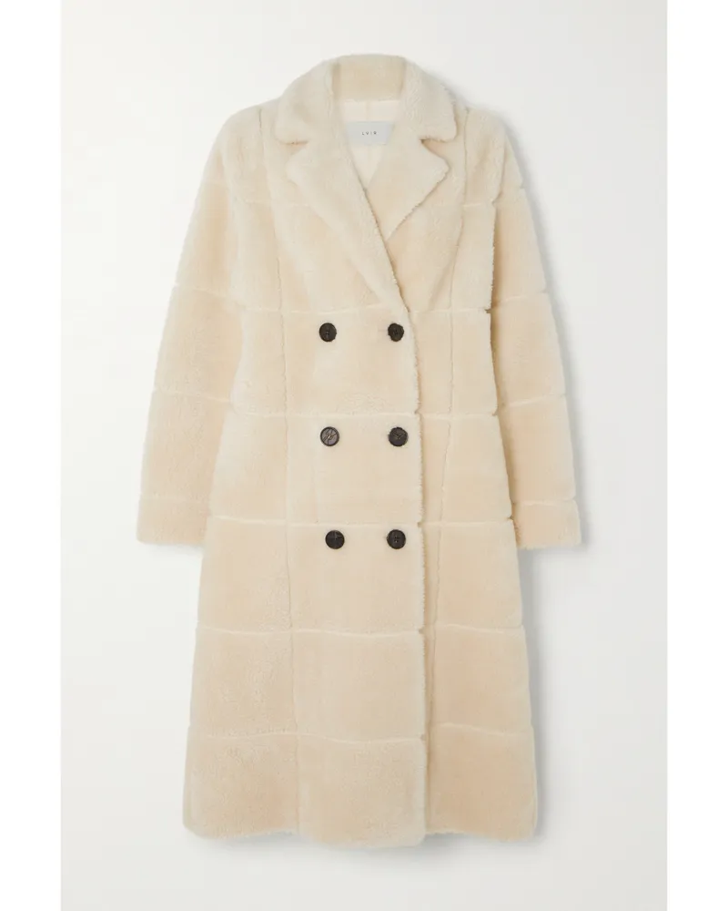 LVIR Doppelreihiger Mantel Aus Shearling-imitat - Creme Creme