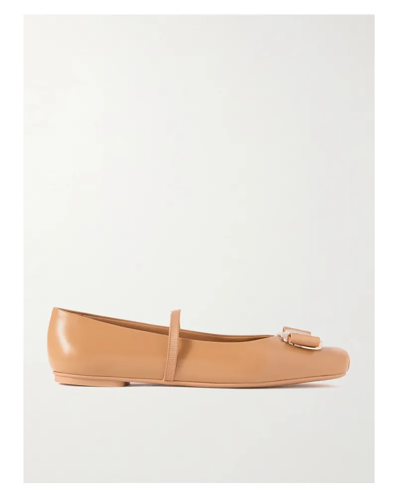 Ferragamo Zina Mary-jane-ballerinas aus Leder Braun