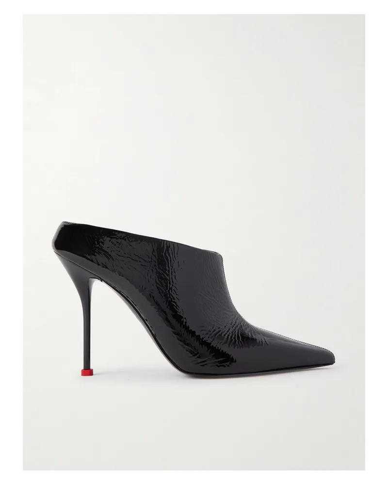 Alexander McQueen Mules aus Lackleder Schwarz