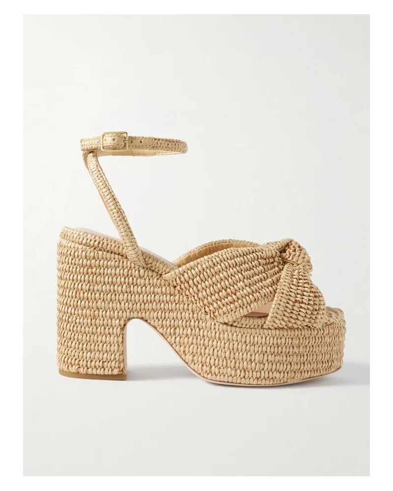 Loeffler Randall Liza Plateausandalen Aus Raffiabast - Neutral Neutral