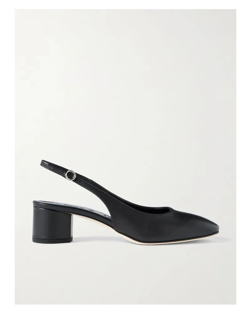 aeyde Romy Slingback-sandalen Aus Leder - Schwarz Schwarz