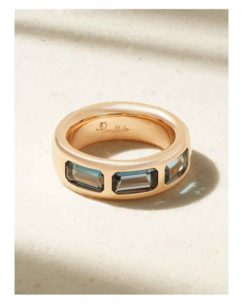 Pomellato Iconica Ring Aus 18 Karat Roségold Mit Topasen Gold
