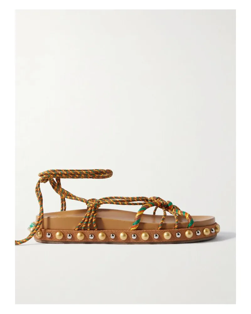 Aquazzura Tropical Rope Sandalen Aus Raffiabast Mit Verzierungen - Braun Braun