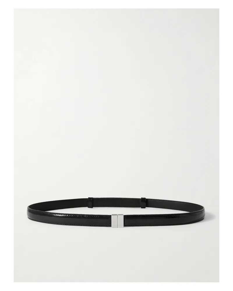 Totême Slide Glossed Leather Belt - Black Black