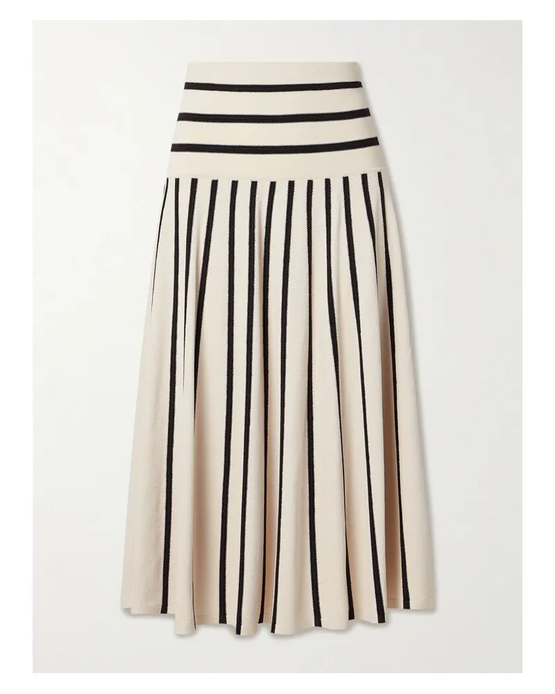 Zimmermann Illuminate Midirock Aus Strick Mit Streifen - Creme Creme