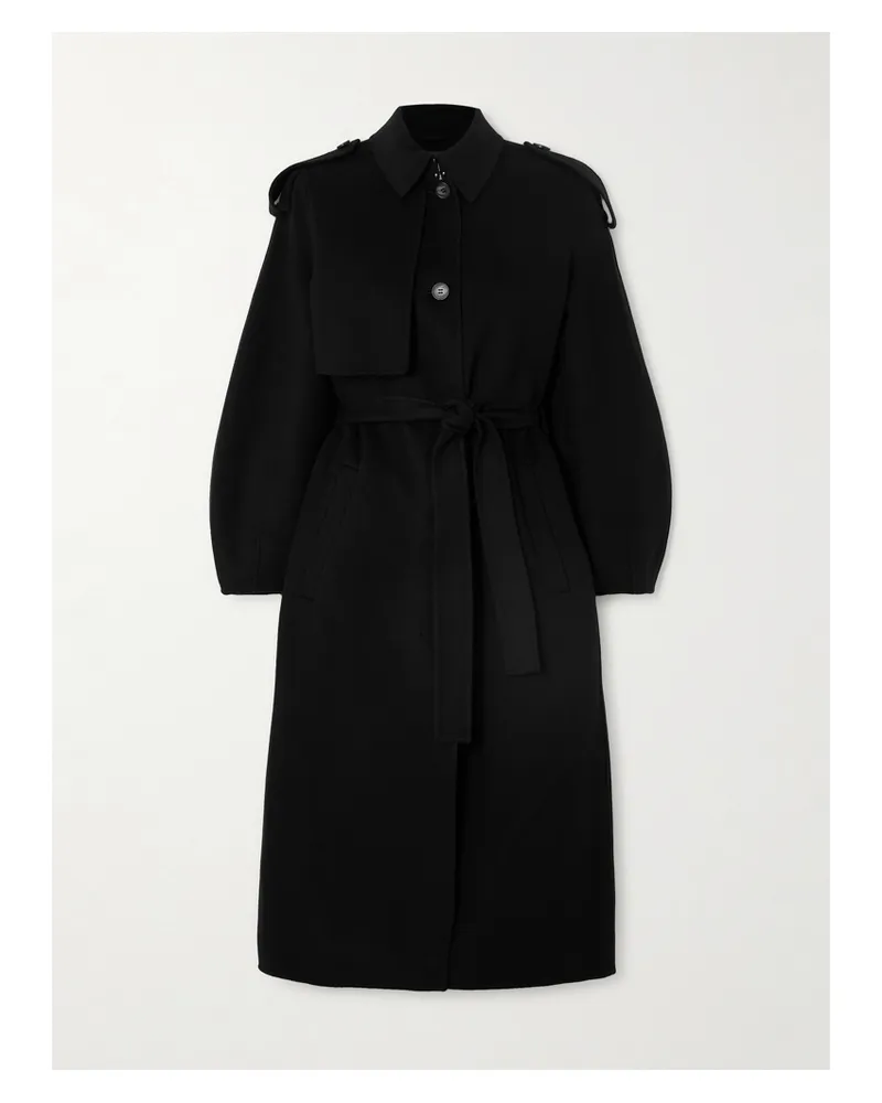 Mackage Ceyla Trenchcoat Aus Wollfilz Mit Bindegürtel - Schwarz Schwarz