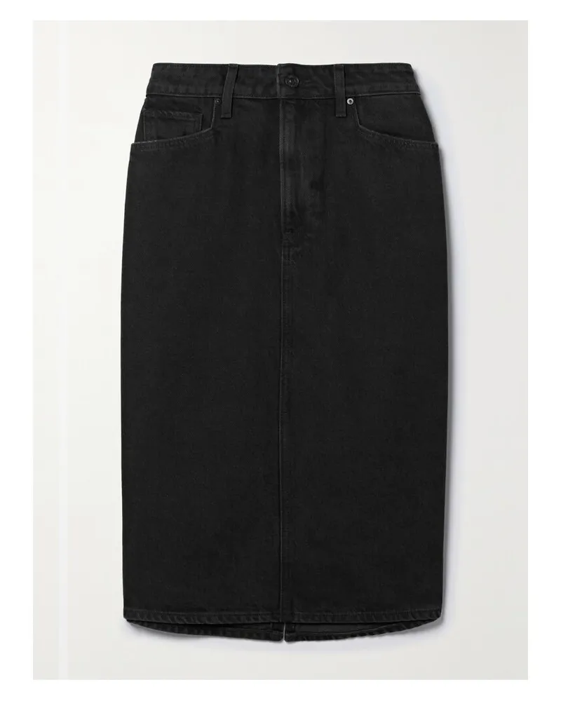 Paige Net Sustain Siren Jeansrock - Schwarz Schwarz