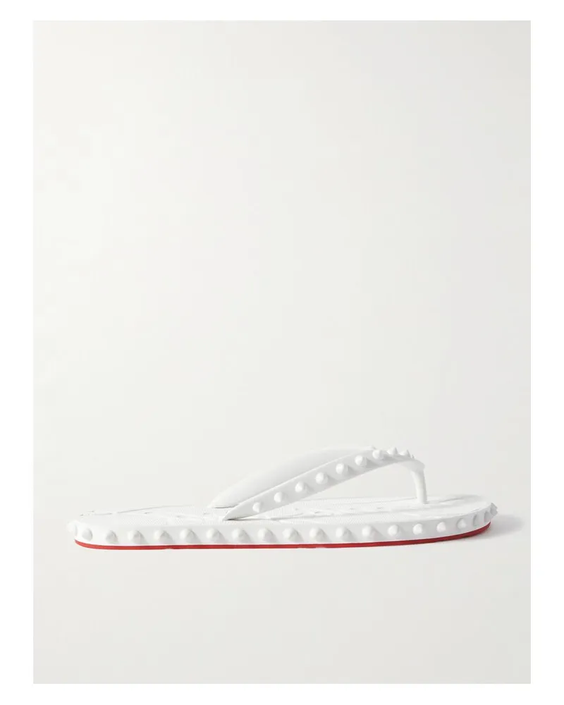 Christian Louboutin Super Loubi Zehensandalen Aus Gummi Mit Nieten - Weiß Weiß