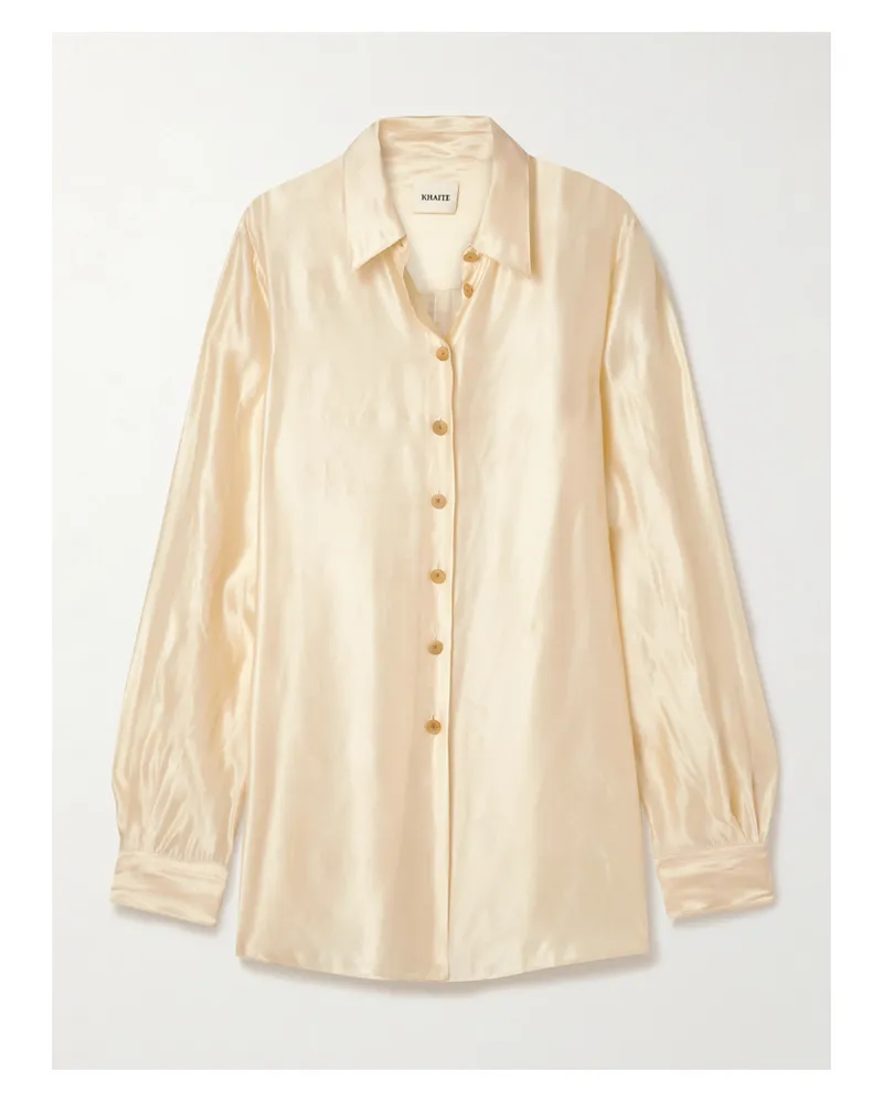 KHAITE Auryn Hemd Aus Glänzendem Twill - Creme Creme