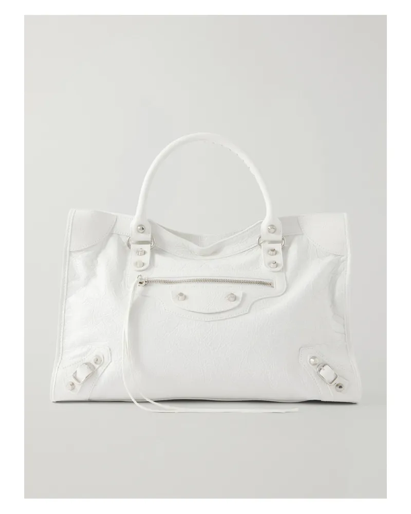 Balenciaga Le City Leather Tote Bag - White White