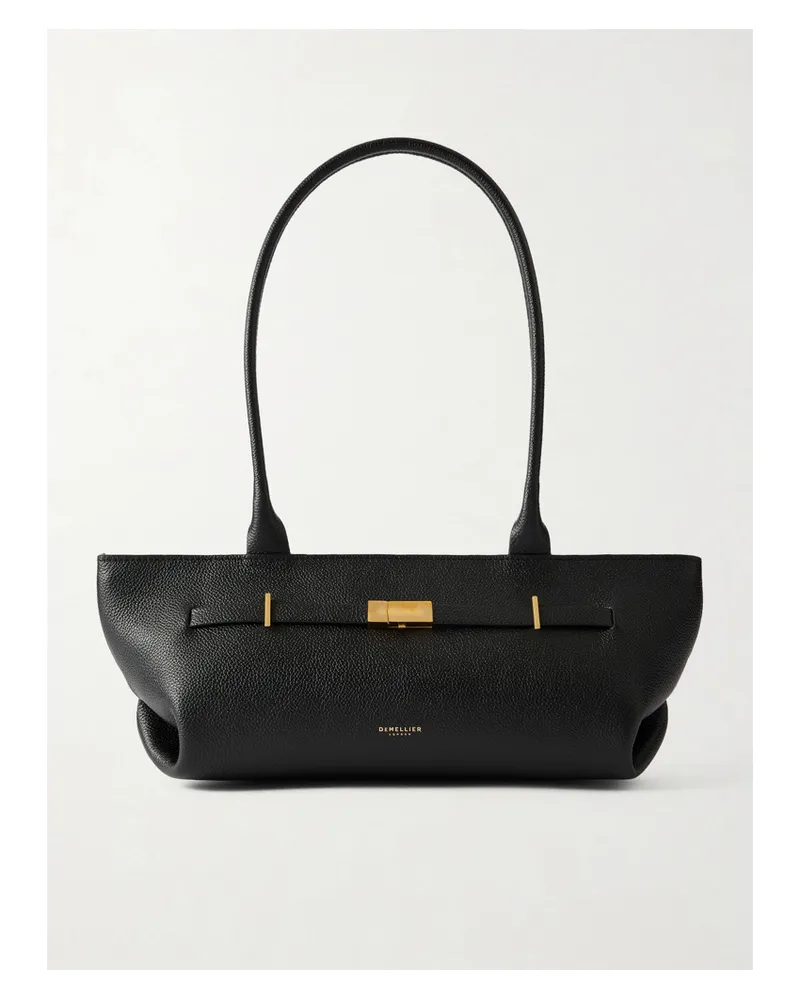 DeMELLIER New York Textured-leather Shoulder Bag - Black Black