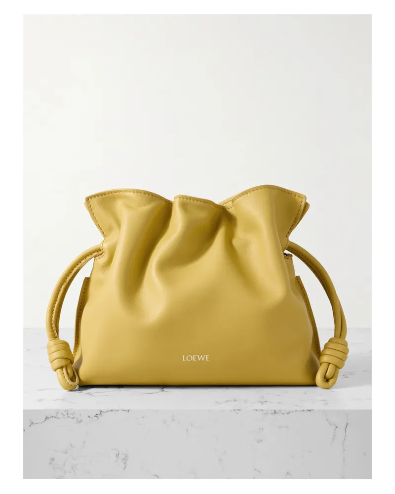 Loewe Flamenco Mini Leather Clutch - Yellow Yellow