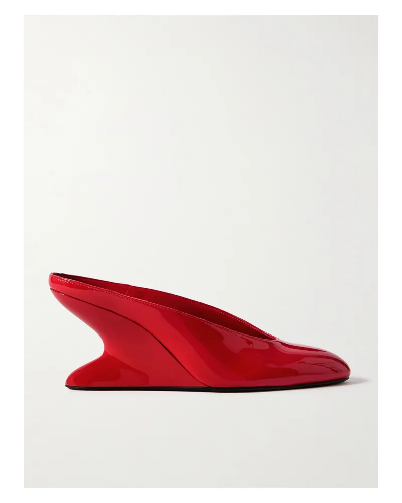 Alaïa Mules Aus Lackleder Mit Keilabsatz - Rot Rot