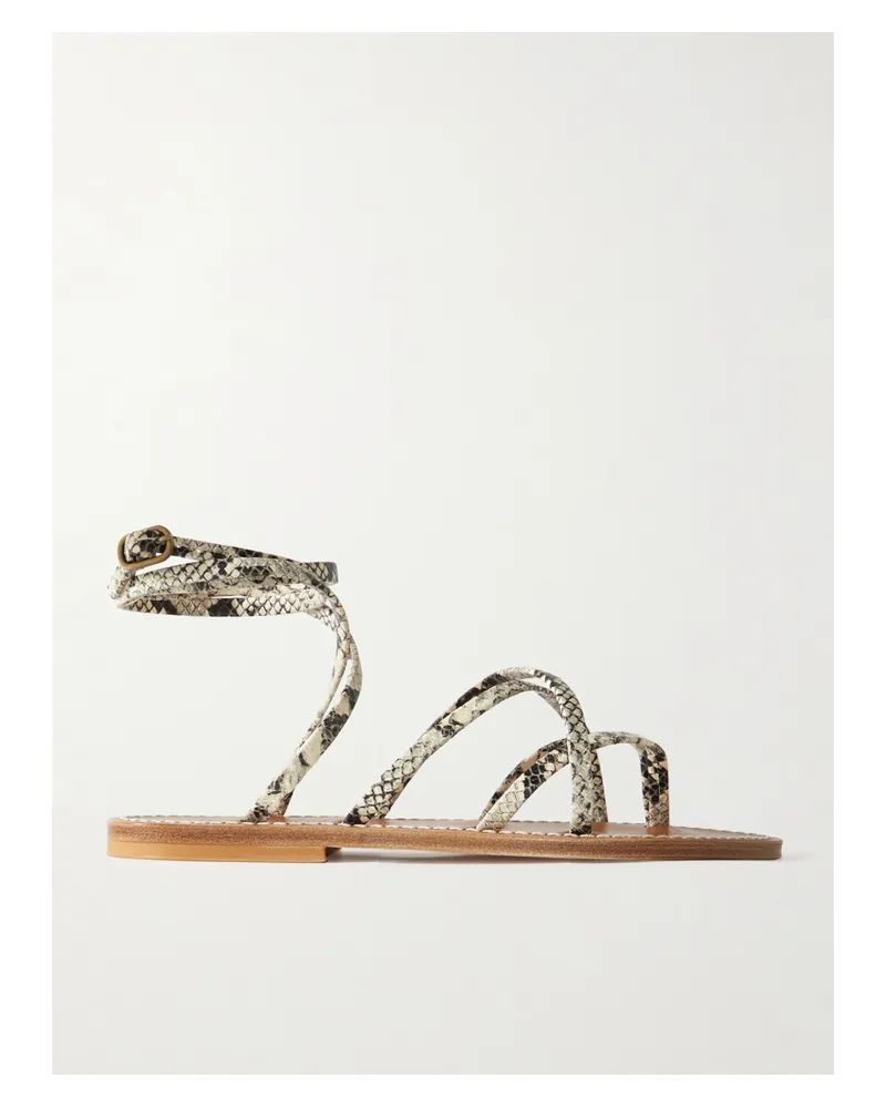 K.Jacques  Zenobie Zehensandalen Aus Leder Mit Schlangeneffekt - Animal-Print Animal-print