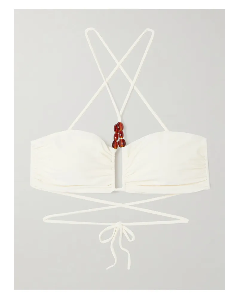 Magda Butrym Bikini-oberteil Mit Zierperlen - Creme Creme