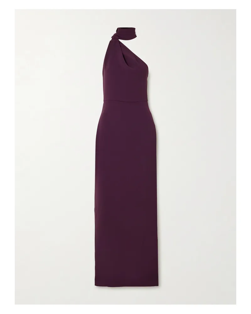 Solace London Demi Asymmetrische Robe Aus Crêpe Mit Schaldetail - Lila Lila