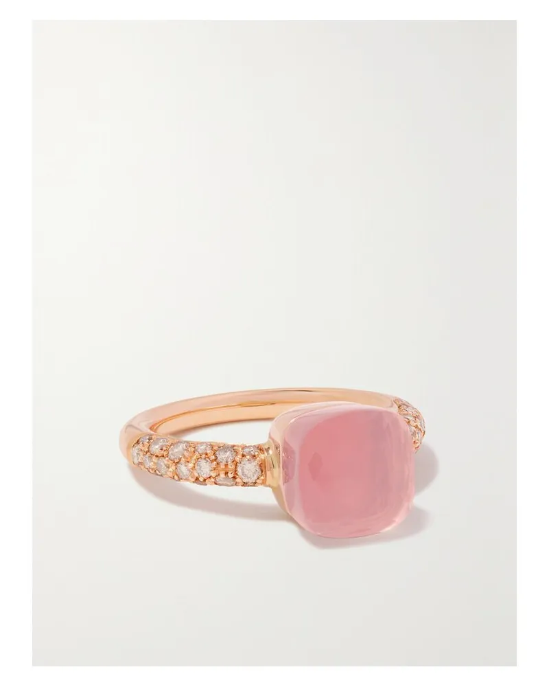 Pomellato Nudo Petit Ring Aus 18 Karat Roségold Mit Mehreren Steinen Gold
