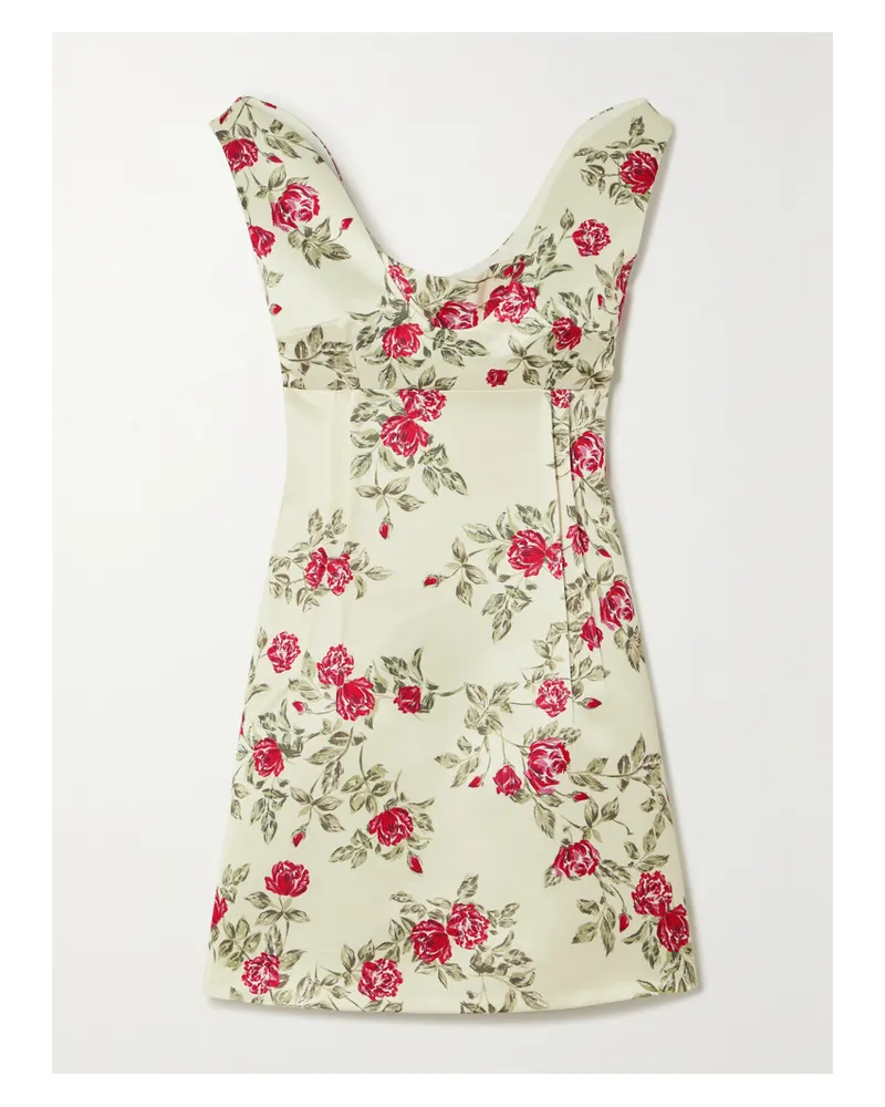 EMILIA WICKSTEAD Zephyr Minikleid Aus Duchesse-satin Mit Blumenprint - Pink Pink