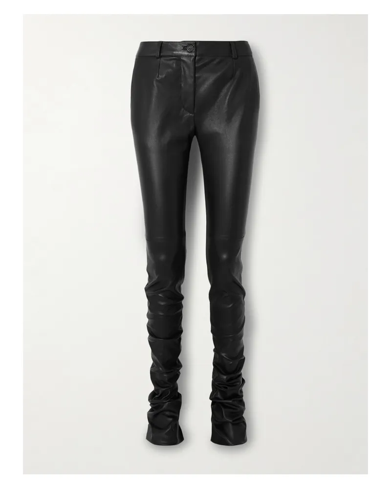 Dolce & Gabbana Eng Geschnittene Hose Aus Leder - Schwarz Schwarz