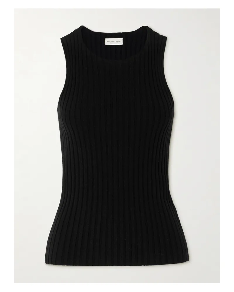 Dries van Noten Tanktop Aus Geripptem Kaschmir - Schwarz Schwarz