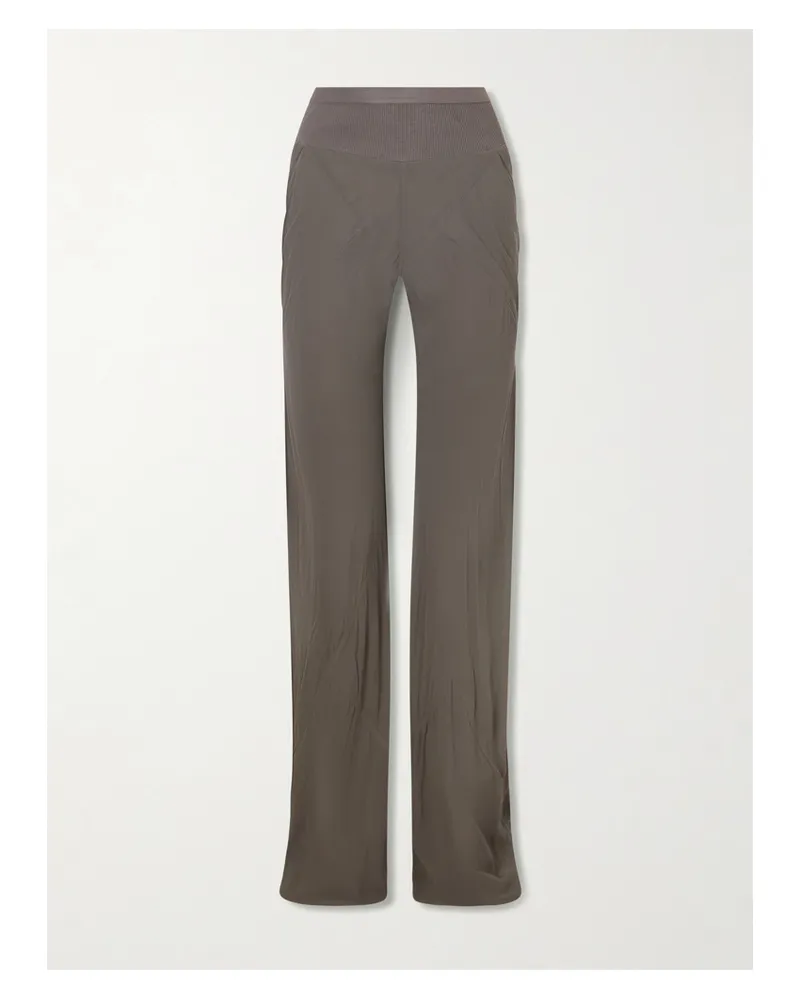 Rick Owens Bias Silk-crepe Wide-leg Pants - Gray Gray