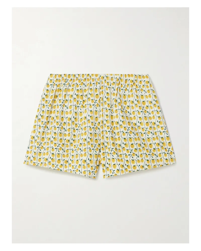 STAUD Paddle Shorts Aus Einer Bedruckten Baumwollmischung - Gelb Gelb