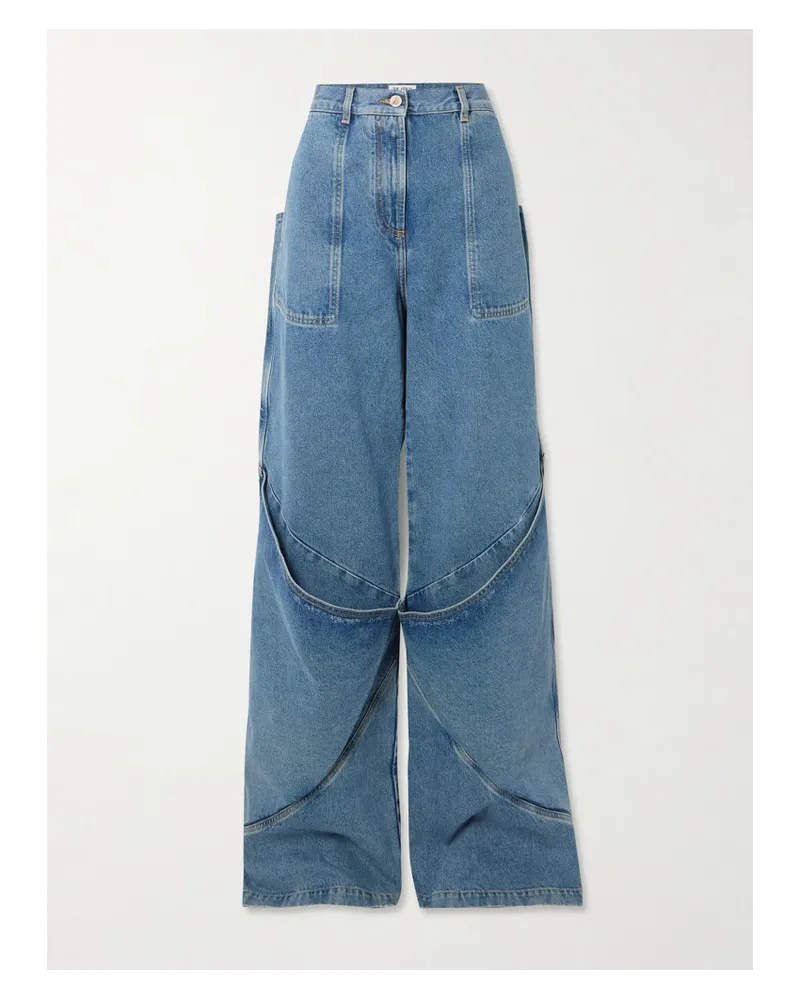 ATTICO Mehrlagige, Hoch Sitzende Jeans Blau