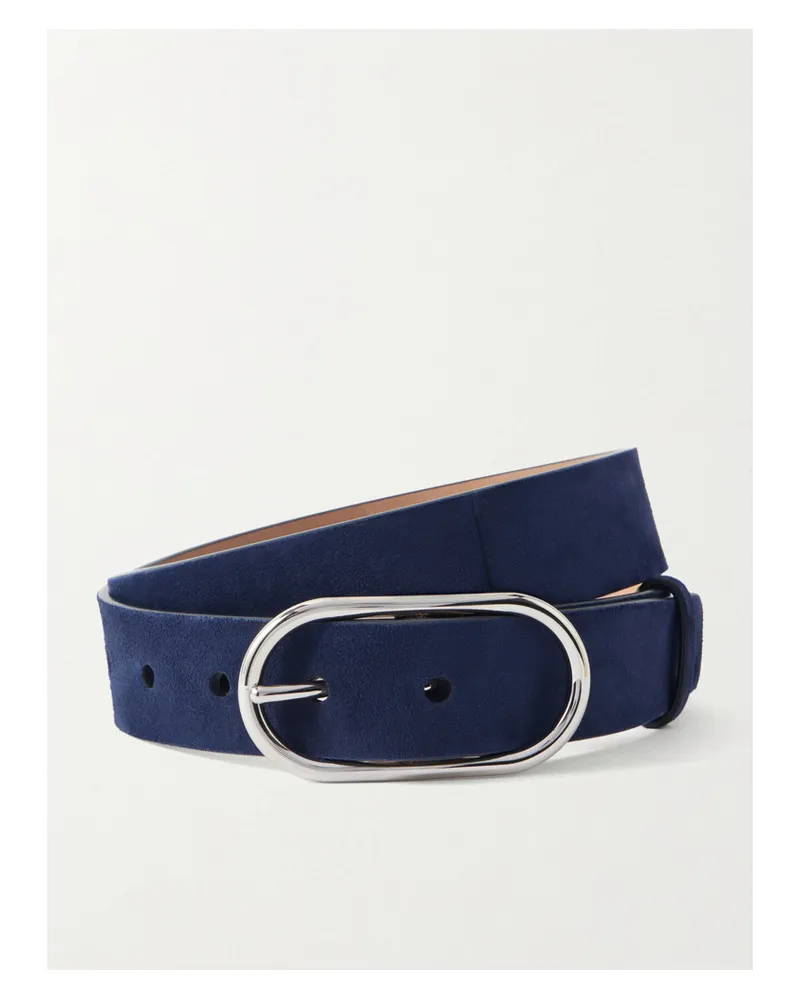 Gabriela Hearst Link Suede Waist Belt - Blue Blue