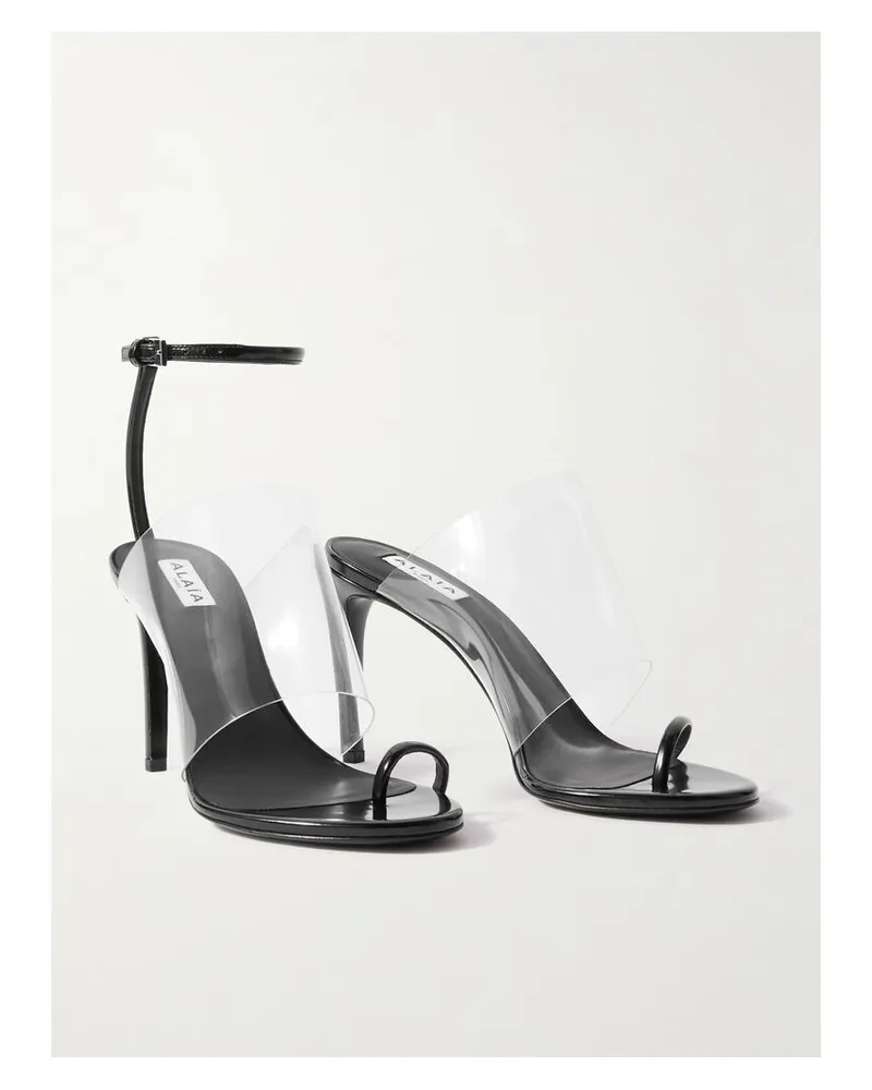 Alaïa Asymmetrische Sandalen Aus Lackleder Und Pvc - Schwarz Schwarz