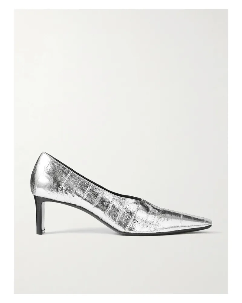 KHAITE Cecilia Metallic Leather Pumps - Silver Silver