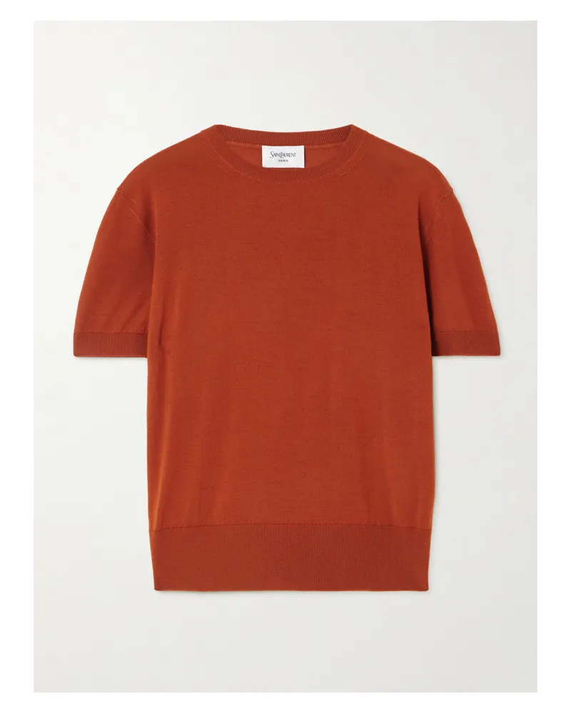 Saint Laurent T-shirt Aus Wolle - Rot Rot