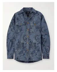 Etro Besticktes Jeanshemd Blau