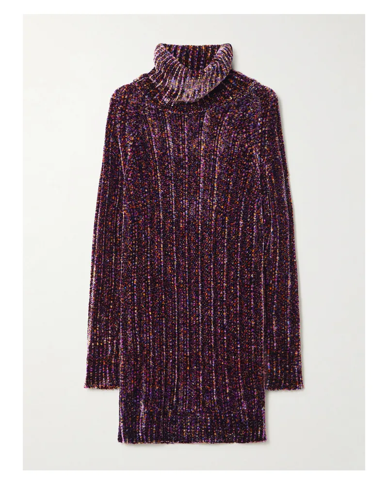 Dries van Noten Rollkragenpullover Aus Gerippter Chenille - Lila Lila