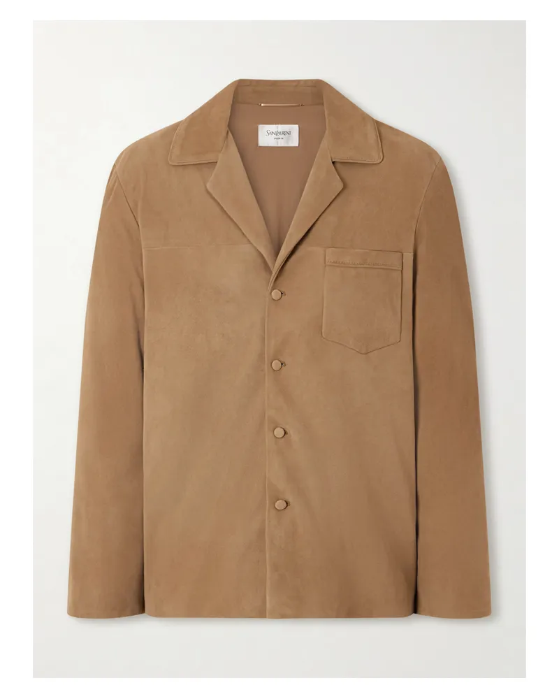 Saint Laurent Hemd Aus Veloursleder - Neutral Neutral