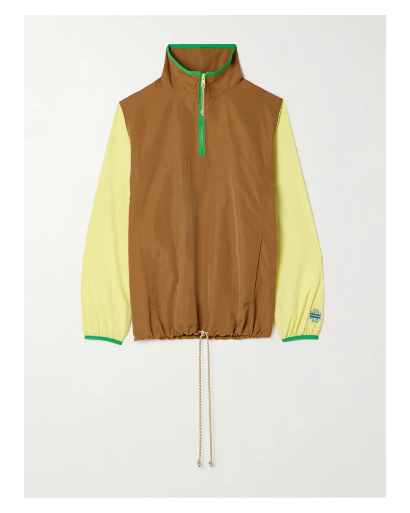 Tory Sport Jacke Aus Shell In Knitteroptik Und Colour-block-optik - Braun Braun