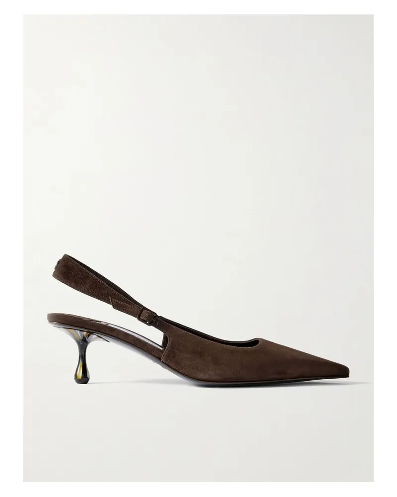 Jimmy Choo Amel 50 Slingback-pumps Aus Veloursleder - Braun Braun