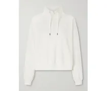 Appliquéd Cotton-blend Piqué Sweatshirt - Neutrals